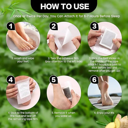Deep Cleansing Foot Pads for Detox & Relaxation | Internal Toxin Removal, Pain Relief, Better Sleep & Circulation for Men & Women (Buy 1 Get 1 Free)